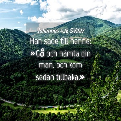 Picture 04 - Johannes 4:16 SV1917 - Han sade till henne: »Gå och hämta din man, - Bible Verse Picture