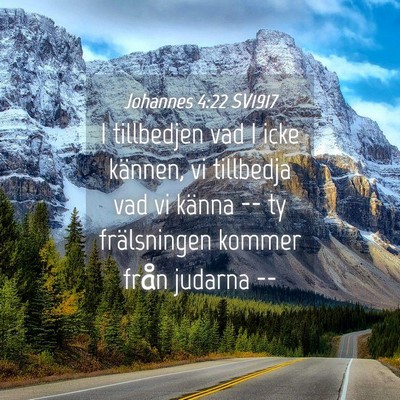 Picture 04 - Johannes 4:22 SV1917 - I tillbedjen vad I icke kännen, vi tillbedja vad - Bible Verse Picture