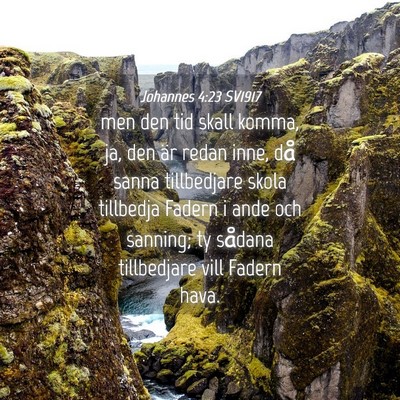 Picture 04 - Johannes 4:23 SV1917 - men den tid skall komma, ja, den är redan inne, - Bible Verse Picture