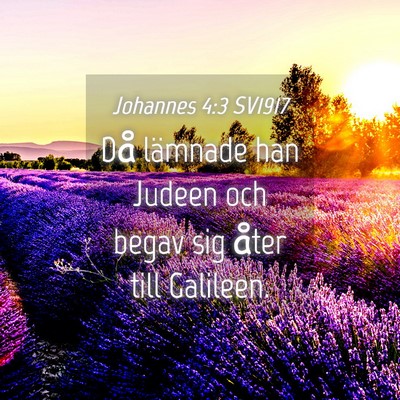 Picture 04 - Johannes 4:3 SV1917 - Då lämnade han Judeen och begav sig åter till - Bible Verse Picture