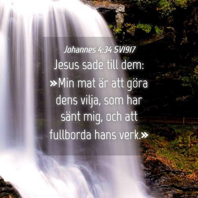 Picture 04 - Johannes 4:34 SV1917 - Jesus sade till dem: »Min mat är att göra dens - Bible Verse Picture