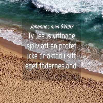 Picture 04 - Johannes 4:44 SV1917 - Ty Jesus vittnade själv att en profet icke är - Bible Verse Picture