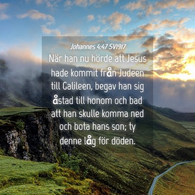 Picture 04 - Johannes 4:47 SV1917 - När han nu hörde att Jesus hade kommit från - Bible Verse Picture