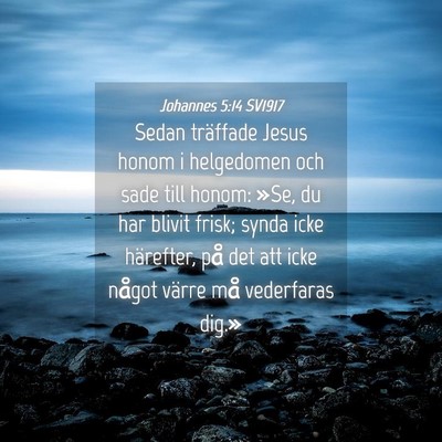 Picture 04 - Johannes 5:14 SV1917 - Sedan träffade Jesus honom i helgedomen och sade - Bible Verse Picture