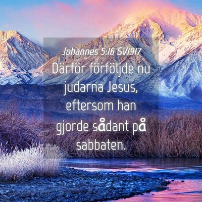 Picture 04 - Johannes 5:16 SV1917 - Därför förföljde nu judarna Jesus, eftersom - Bible Verse Picture