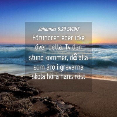 Picture 04 - Johannes 5:28 SV1917 - Förundren eder icke över detta. Ty den stund - Bible Verse Picture