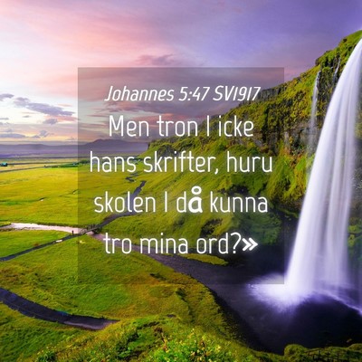 Picture 04 - Johannes 5:47 SV1917 - Men tron I icke hans skrifter, huru skolen I då - Bible Verse Picture