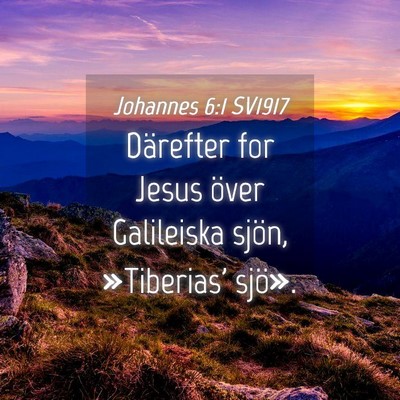 Picture 04 - Johannes 6:1 SV1917 - Därefter for Jesus över Galileiska sjön, - Bible Verse Picture