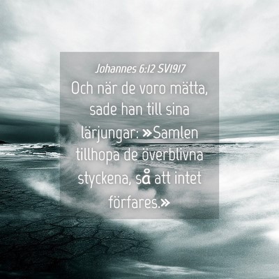 Picture 04 - Johannes 6:12 SV1917 - Och när de voro mätta, sade han till sina - Bible Verse Picture