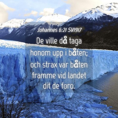 Picture 04 - Johannes 6:21 SV1917 - De ville då taga honom upp i båten; och strax - Bible Verse Picture