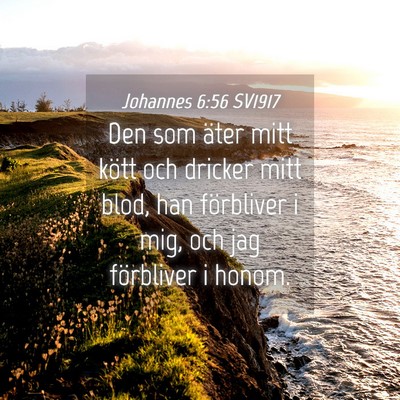 Picture 04 - Johannes 6:56 SV1917 - Den som äter mitt kött och dricker mitt blod, - Bible Verse Picture