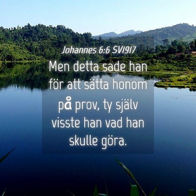 Picture 04 - Johannes 6:6 SV1917 - Men detta sade han för att sätta honom på - Bible Verse Picture