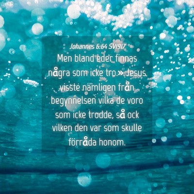 Picture 04 - Johannes 6:64 SV1917 - Men bland eder finnas några som icke tro.» - Bible Verse Picture