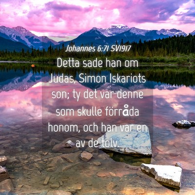 Picture 04 - Johannes 6:71 SV1917 - Detta sade han om Judas, Simon Iskariots son; ty - Bible Verse Picture