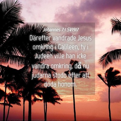 Picture 04 - Johannes 7:1 SV1917 - Därefter vandrade Jesus omkring i Galileen, ty i - Bible Verse Picture