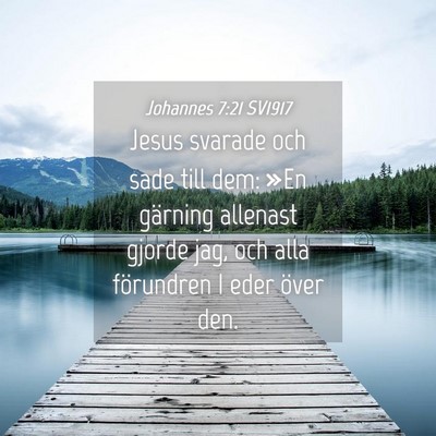 Picture 04 - Johannes 7:21 SV1917 - Jesus svarade och sade till dem: »En gärning - Bible Verse Picture