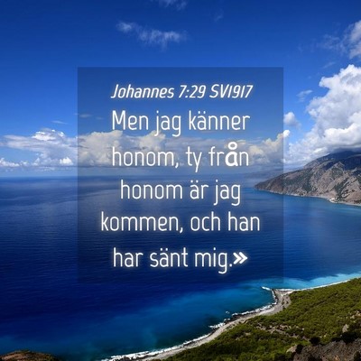 Picture 04 - Johannes 7:29 SV1917 - Men jag känner honom, ty från honom är jag - Bible Verse Picture