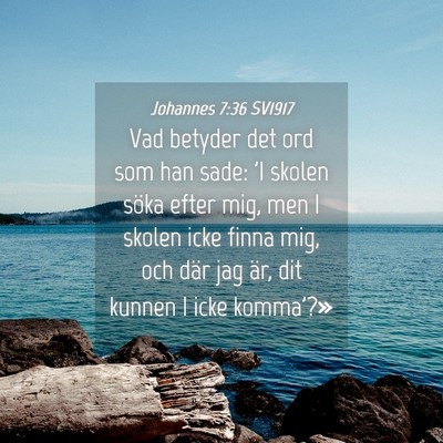 Picture 04 - Johannes 7:36 SV1917 - Vad betyder det ord som han sade: 'I skolen söka - Bible Verse Picture