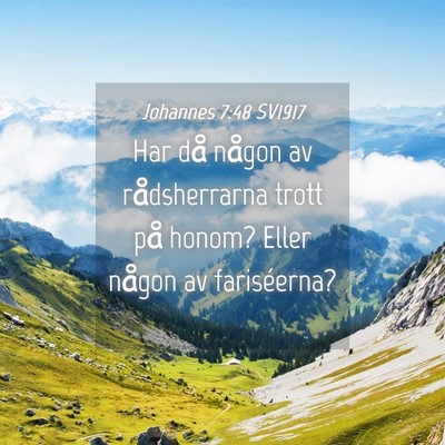 Picture 04 - Johannes 7:48 SV1917 - Har då någon av rådsherrarna trott på honom? - Bible Verse Picture