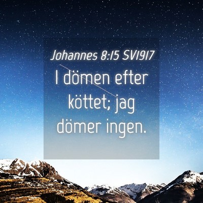 Picture 04 - Johannes 8:15 SV1917 - I dömen efter köttet; jag dömer - Bible Verse Picture