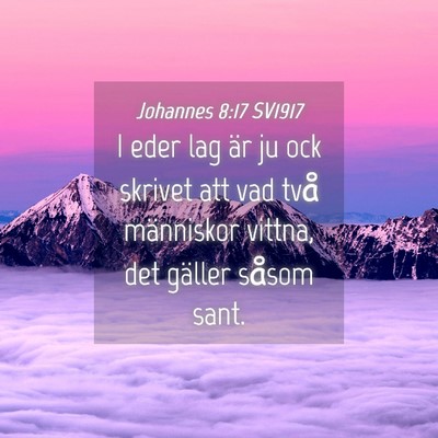 Picture 04 - Johannes 8:17 SV1917 - I eder lag är ju ock skrivet att vad två - Bible Verse Picture