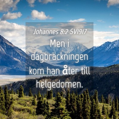 Picture 04 - Johannes 8:2 SV1917 - Men i dagbräckningen kom han åter till - Bible Verse Picture