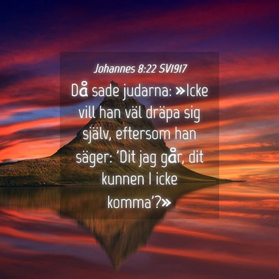 Picture 04 - Johannes 8:22 SV1917 - Då sade judarna: »Icke vill han väl dräpa sig - Bible Verse Picture