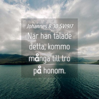 Picture 04 - Johannes 8:30 SV1917 - När han talade detta, kommo många till tro på - Bible Verse Picture