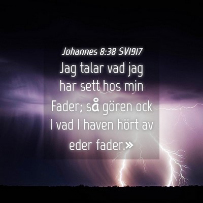 Picture 04 - Johannes 8:38 SV1917 - Jag talar vad jag har sett hos min Fader; så - Bible Verse Picture