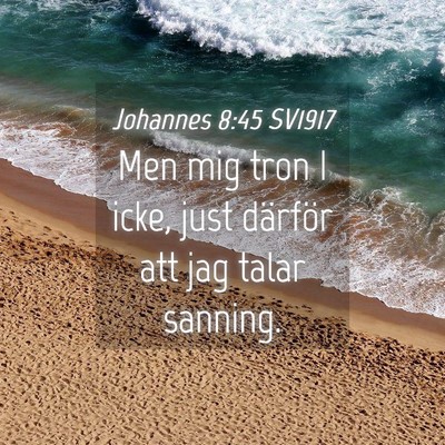 Picture 04 - Johannes 8:45 SV1917 - Men mig tron I icke, just därför att jag talar - Bible Verse Picture