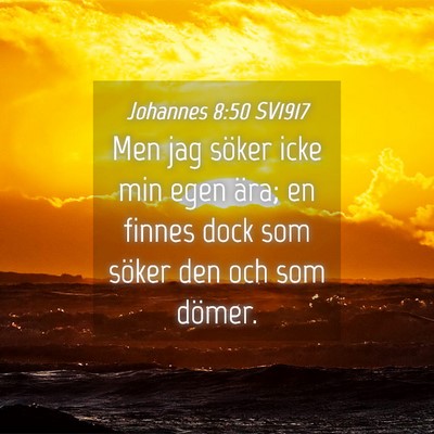 Picture 04 - Johannes 8:50 SV1917 - Men jag söker icke min egen ära; en finnes dock - Bible Verse Picture