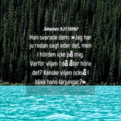 Picture 04 - Johannes 9:27 SV1917 - Han svarade dem: »Jag har ju redan sagt eder - Bible Verse Picture