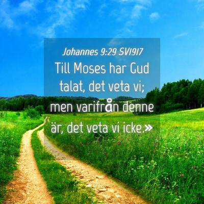 Picture 04 - Johannes 9:29 SV1917 - Till Moses har Gud talat, det veta vi; men - Bible Verse Picture