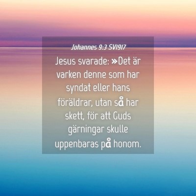 Picture 04 - Johannes 9:3 SV1917 - Jesus svarade: »Det är varken denne som har - Bible Verse Picture