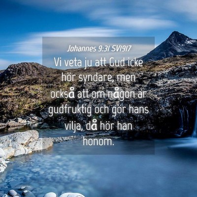 Picture 04 - Johannes 9:31 SV1917 - Vi veta ju att Gud icke hör syndare, men också - Bible Verse Picture