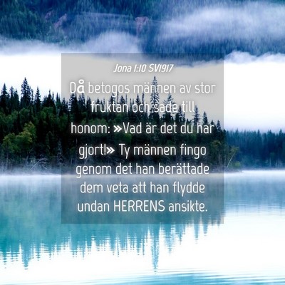 Picture 04 - Jona 1:10 SV1917 - Då betogos männen av stor fruktan och sade till - Bible Verse Picture