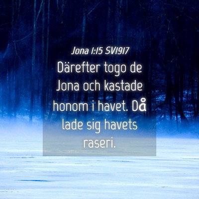 Picture 04 - Jona 1:15 SV1917 - Därefter togo de Jona och kastade honom i havet. - Bible Verse Picture