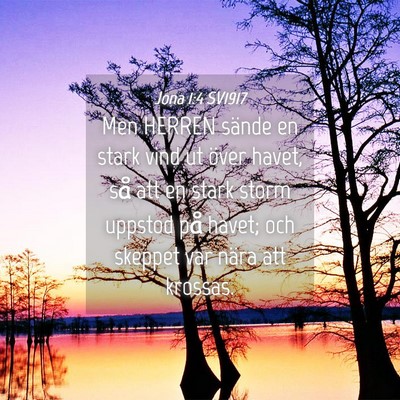 Picture 04 - Jona 1:4 SV1917 - Men HERREN sände en stark vind ut över havet, - Bible Verse Picture