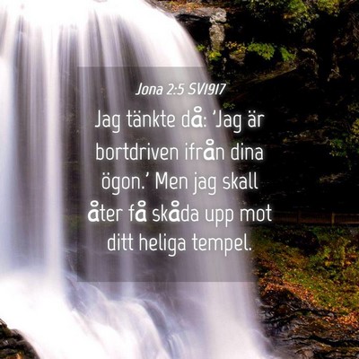 Picture 04 - Jona 2:5 SV1917 - Jag tänkte då: 'Jag är bortdriven ifrån dina - Bible Verse Picture