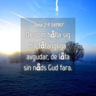 Picture 04 - Jona 2:9 SV1917 - De som hålla sig till fåfängliga avgudar, de - Bible Verse Picture