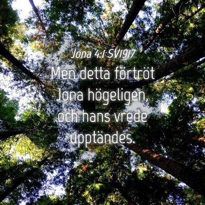 Picture 04 - Jona 4:1 SV1917 - Men detta förtröt Jona högeligen, och hans - Bible Verse Picture