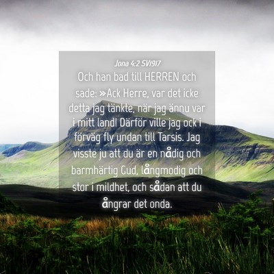 Picture 04 - Jona 4:2 SV1917 - Och han bad till HERREN och sade: »Ack Herre, - Bible Verse Picture