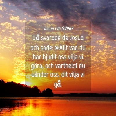 Picture 04 - Josua 1:16 SV1917 - Då svarade de Josua och sade: »Allt vad du har - Bible Verse Picture