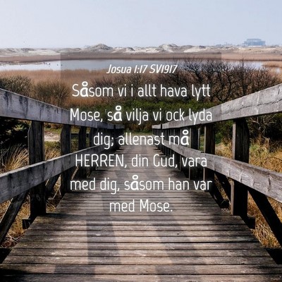Picture 04 - Josua 1:17 SV1917 - Såsom vi i allt hava lytt Mose, så vilja vi ock - Bible Verse Picture