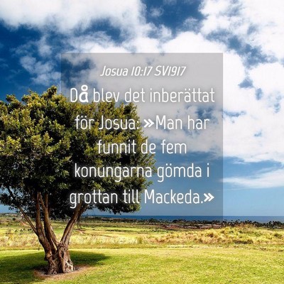 Picture 04 - Josua 10:17 SV1917 - Då blev det inberättat för Josua: »Man har - Bible Verse Picture