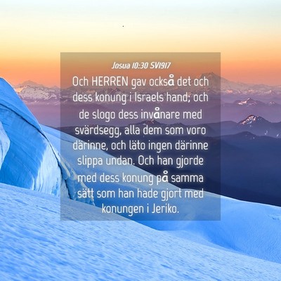 Picture 04 - Josua 10:30 SV1917 - Och HERREN gav också det och dess konung i - Bible Verse Picture
