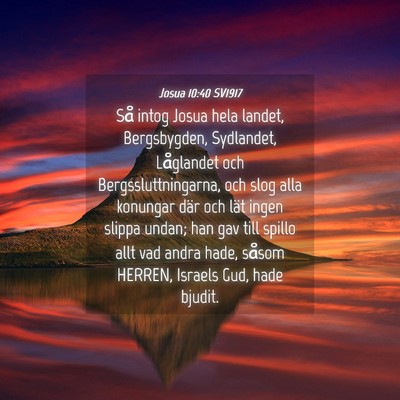 Picture 04 - Josua 10:40 SV1917 - Så intog Josua hela landet, Bergsbygden, - Bible Verse Picture