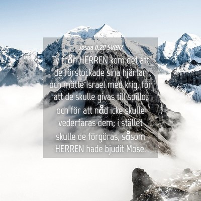 Picture 04 - Josua 11:20 SV1917 - Ty från HERREN kom det att de förstockade sina - Bible Verse Picture