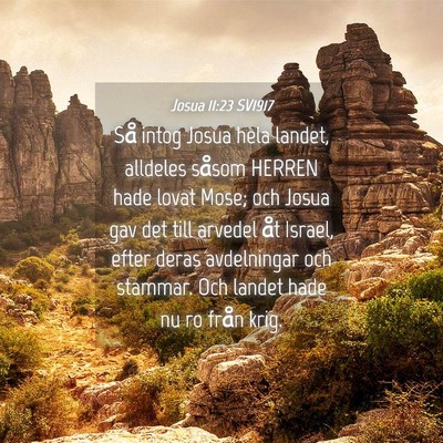 Picture 04 - Josua 11:23 SV1917 - Så intog Josua hela landet, alldeles såsom - Bible Verse Picture