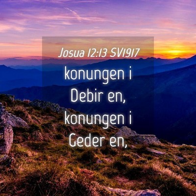 Picture 04 - Josua 12:13 SV1917 - konungen i Debir en, konungen i Geder - Bible Verse Picture